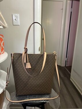 Michael Kors Brown Tote with Light Tan Trim